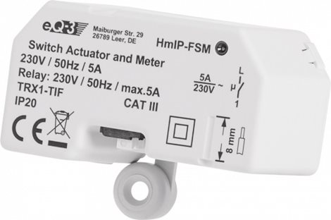HmIP-FSM Spínací akční člen s měřením - 5A, skrytá montáž 3