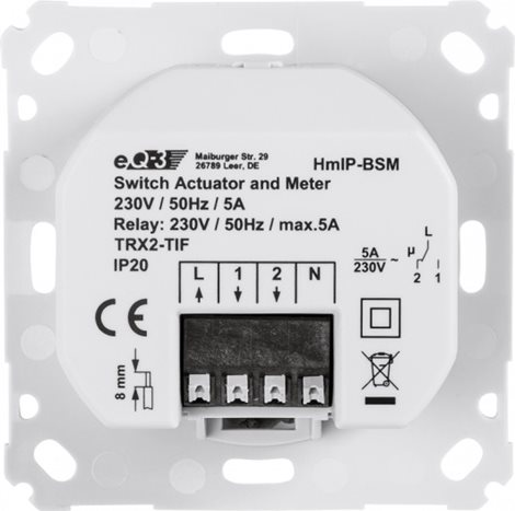 HmIP-BSM Spínací akční člen s měřením - 5A, zápustná montáž 5