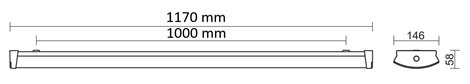 BELTR LED 2.4ft 6400/840 ML Svítidlo interiérové přisazené LED 2x3200lm 38,4W IP44 multilumen 10