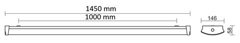 BELTR LED 2.5ft 8000/840 ML Svítidlo interiérové přisazené LED 2x4000lm 48,3W IP44 multilumen 10