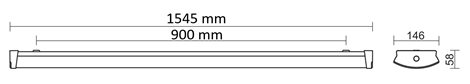 BELTR LED TUBE 2x150 Svítidlo interiérové přisazené provedení bez LED trubic 230V AC 38,2W IP40 11