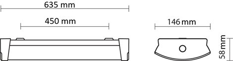 BELTR LED TUBE 2x60 Svítidlo interiérové přisazené provedení bez LED trubic 230V AC 15,2W IP40 10