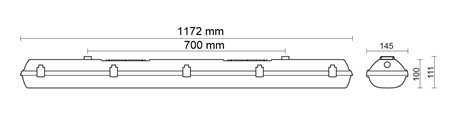 FUTURA 2.4ft PC Al 6400/840 ML Svítidlo průmyslové LED 2x3200lm 38,4W IP66 multilumen 13