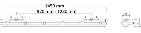 PRIMA 1.5ft PC 4000/840 Svítidlo průmyslové LED 1x4000lm 23,3W IP66/IP69 9