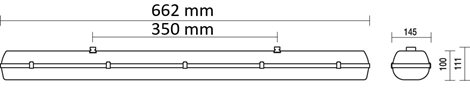 PRIMA LED Ex 2.2ft PCc 4400/840 Svítidlo průmyslové LED 2x2200lm 31W IP66 9