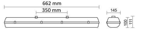 PRIMA LED TUBE 2x60 PC Svítidlo průmyslové provedení bez LED trubic 230V AC 15,2W IP66 9