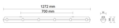 PRIMA 1.4ft PC 3200/840 Svítidlo průmyslové LED 1x3200lm 19,1W IP66/IP69 12