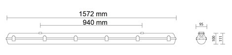 PRIMA LED 1.5ft PC 4000/840 Svítidlo průmyslové LED 1x4000lm 23,3W IP66 12