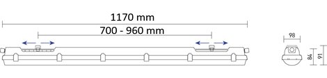 PRIMA 1.4ft PC 2600/840 Svítidlo průmyslové LED 1x2600lm 16,1W IP66/IP69 9