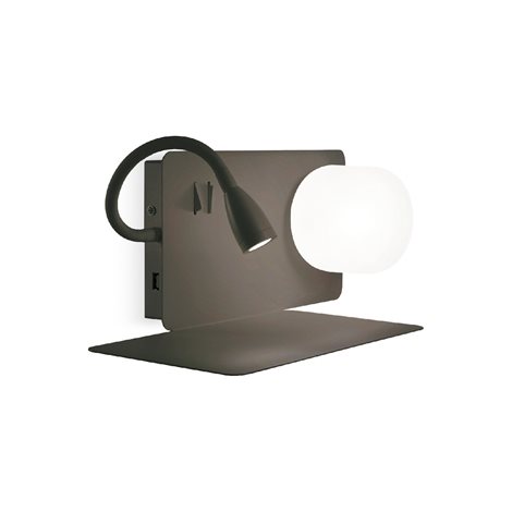 BOOK-1 AP2 nástěnné svítidlo 1x LED 3W 200lm 3000K + 1x G9 28W bez zdroje 37,5cm IP20, černé 1