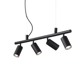 DYNAMITE SP4 závěsné bodové svítidlo 4x GU10 LED 5W 480lm 3000K 76cm IP20, černé