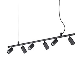 DYNAMITE SP6 závěsné bodové svítidlo 6x GU10 5W 480lm 3000K 115,5cm IP20, černé