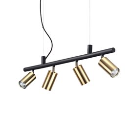 DYNAMITE SP4 závěsné bodové svítidlo 4x GU10 LED 5W 480lm 3000K 76cm IP20, saténová mosaz