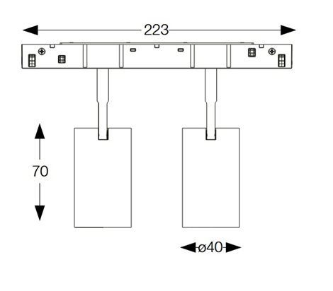 EGO TRACK DOUBLE lištové LED svítidlo 16W 1450lm 3000K On-Off IP20, černé 4