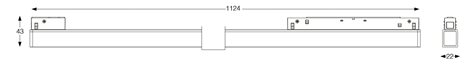 EGO WIDE lištové svítidlo LED 26W 3300lm 3000K 110° On-Off CRI90 112cm IP20, černé 5