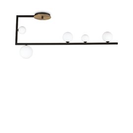 BIRDS PL5 stropní svítidlo 5x G9 LED 3W 370lm 3000K 115cm IP20, černé/mosazné