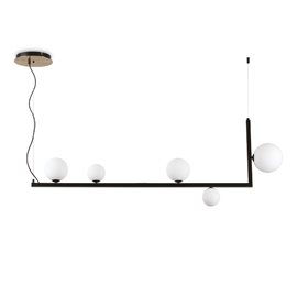 BIRDS SP5 závěsné svítidlo 5x G9 LED 3W 370lm 3000K 135,5cm IP20, černé/mosazné