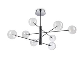 EQUINOXE SP8 závěsné svítidlo 8x G4 LED 2W 160lm 3000K 130cm IP20, chromové
