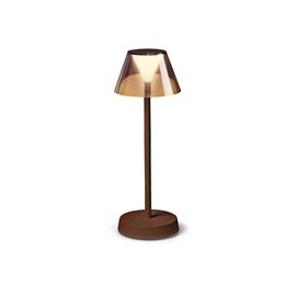 LOLITA TL venkovní dobíjecí stolní lampa LED 7W 200lm 3000K 34,5cm IP54, kávově hnědá