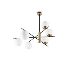 GOURMET PL6 stopní přisazené svítidlo 6x E14 40W bez zdroje 100cm IP20, černo-mosazné
