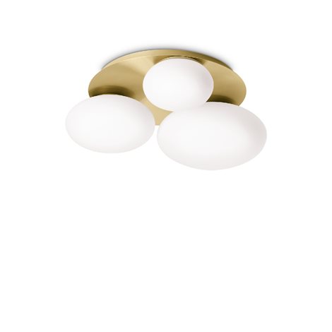 NINFEA PL3 stropní přisazené svítidlo 3x GX53 LED 9W 910lm 3000K 46cm IP20, mosazné