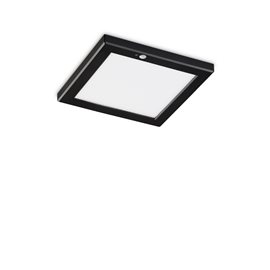 AURA PL přisazené LED svítidlo s PIR senzorem 20W 2000lm 4000K 22cm hranaté IP20, černé