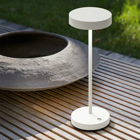 TOFFEE TL venkovní dobíjecí stolní lampa LED 2W 230lm 3000K 34cm IP54, bílá 2