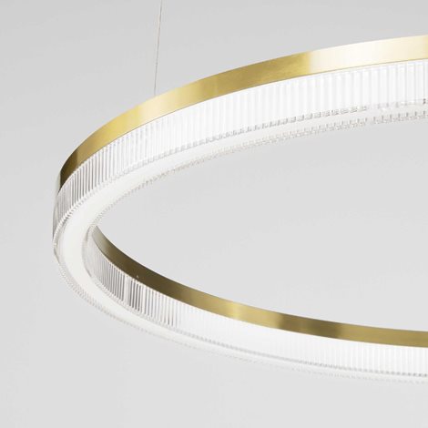 CROWN závěsné svítidlo LED 42W 3400lm 3000K 80cm IP20, zlaté 3