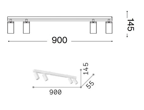 PROFILO PL4 BIANCO Stropní bodové svítidlo 220-240 V AC GU10 IP20 4x28W bílé 2