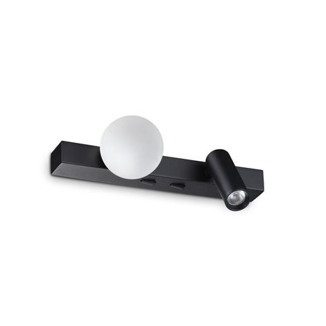 PING PONG AP nástěnné svítidlo, LED 6W, 600lm, 3000K, IP20, černé 1