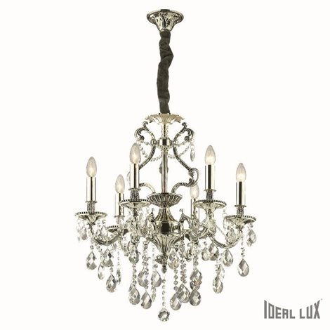 GIOCONDA SP6 závěsné svítidlo 6x E14 40W bez zdroje 62cm IP20, stříbrné 2