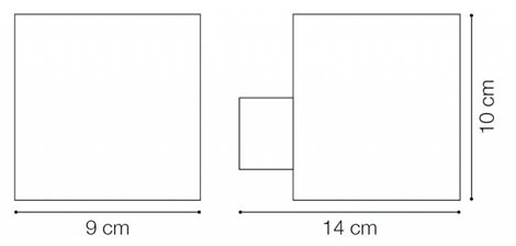 SNIF SQUARE AP1 venkovní nástěnné svítidlo 1x G9 40W bez zdroje 9cm hranaté IP44, černé 2