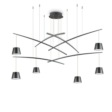 FISH SP6 závěsné LED svítidlo 37W 2800lm 3000K 160cm IP20, černé 3