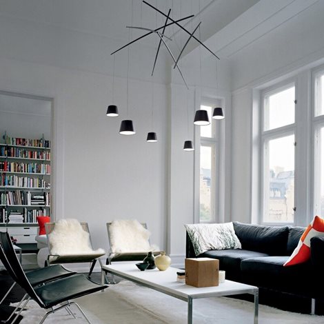 FISH SP6 závěsné LED svítidlo 37W 2800lm 3000K 160cm IP20, černé 6
