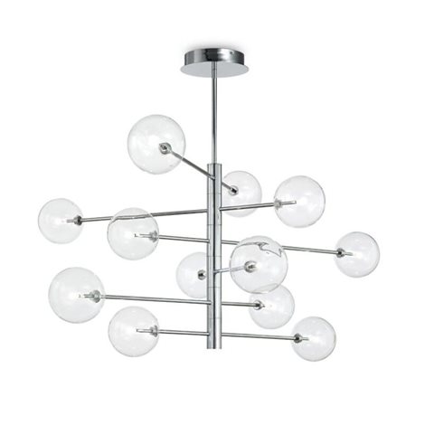 EQUINOXE SP12 závěsné svítidlo 12x G4 LED 2W 160lm 3000K 124cm IP20, chromové 1