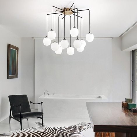 RHAPSODY SP16 závěsné svítidlo 16x G9 LED 3W 370lm 3000K 95cm IP20, černé 2