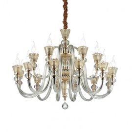 STRAUSS SP18 závěsné svítidlo 18x E14 40W bez zdroje 85cm IP20, zlaté