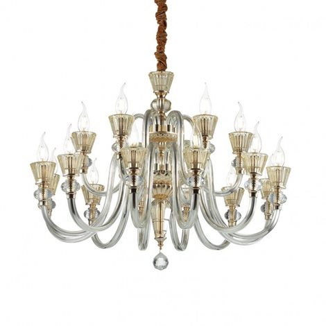 STRAUSS SP18 závěsné svítidlo 18x E14 40W bez zdroje 85cm IP20, zlaté