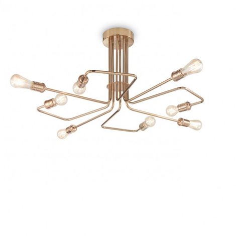 TRIUMPH PL8 stropní přisazené svítidlo 8x E27 60W bez zdroje 92cm IP20, antická mosaz