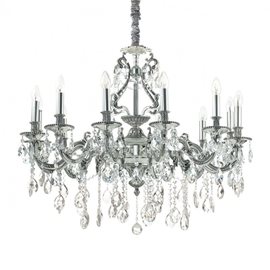 GIOCONDA SP12 závěsné svítidlo 12x E14 40W bez zdroje 90cm IP20, stříbrné