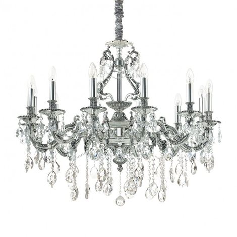 GIOCONDA SP12 závěsné svítidlo 12x E14 40W bez zdroje 90cm IP20, stříbrné