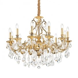GIOCONDA SP12 závěsné svítidlo 12x E14 40W bez zdroje 90cm IP20, zlaté