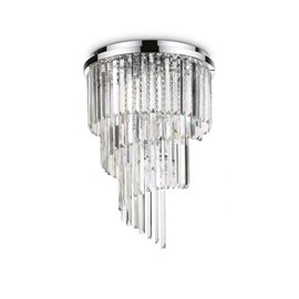 CARLTON PL12 stropní přisazené svítidlo 12x E14 40W bez zdroje 50cm IP20, chromové