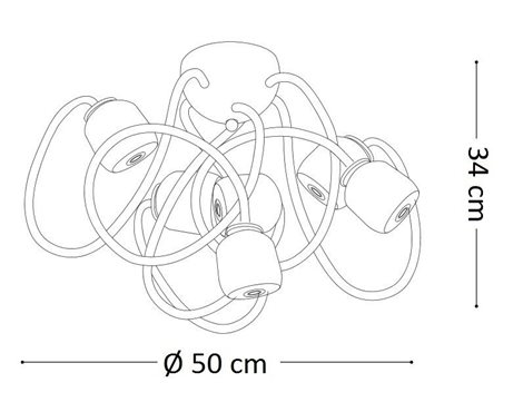 OCTOPUS PL6 stropní svítidlo 6x G9 LED 3W 370lm 3000K 50cm IP20, bílé 2