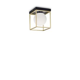 LINGOTTO PL1 stropní přisazené svítidlo 1x E14 40W bez zdroje 18,5cm IP20, černo-mosazné