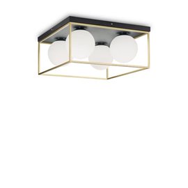 LINGOTTO PL4 stropní přísazené svítidlo 4x E14 40W bez zdroje 45,5cm IP20, černo-mosazné
