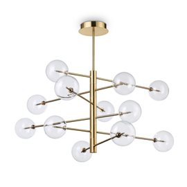 EQUINOXE SP12 závěsné svítidlo 12x G4 LED 2W 160lm 3000K 124cm IP20, mosazné
