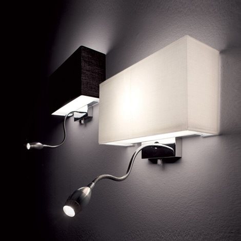 HOTEL AP2 nástěnné svítidlo 1xLED 1W 55lm 3000K + 1xE27 60W bez zdroje 32cm IP20, černé 2