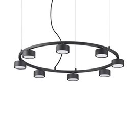 MINOR ROUND SP8 závěsné svítidlo 8x GX53 LED 9W 910lm 3000K 76,5cm IP20, černé