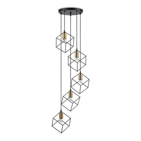 ICE SP5 závěsné svítidlo 5x E27 60W bez zdroje 50cm IP20, černé 1